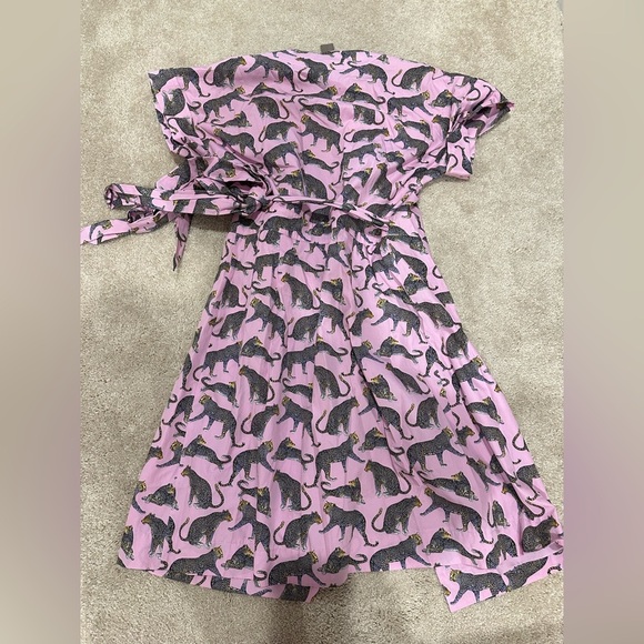J CREW Lavender Leopard Animal Print Wrap Dress - L7934 - Sz 6 NWT - Picture 5 of 5